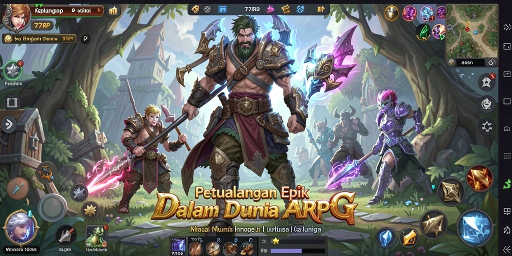Tangkapan layar dari gameplay seru 77RP dalam dunia ARPG.
