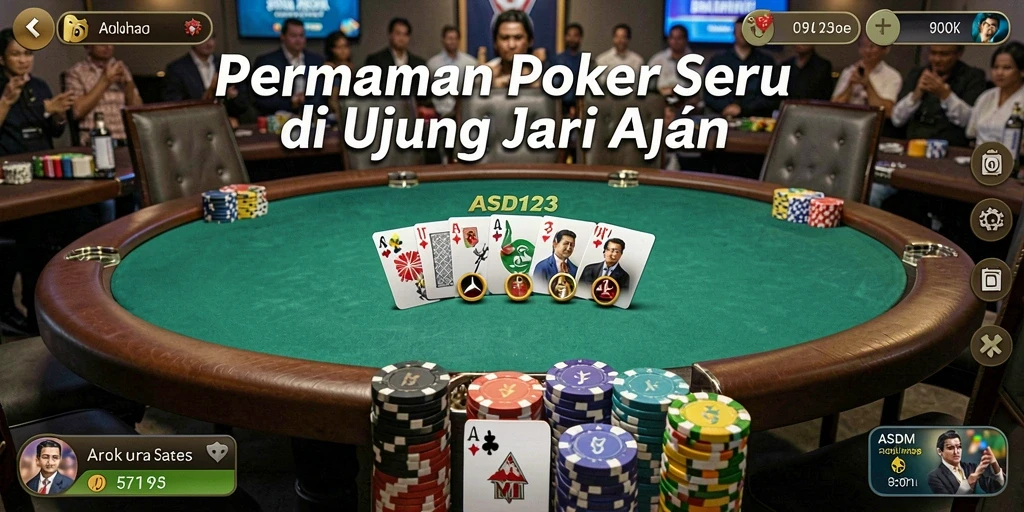 Tampilan gameplay menarik di aplikasi Poker ASD123.
