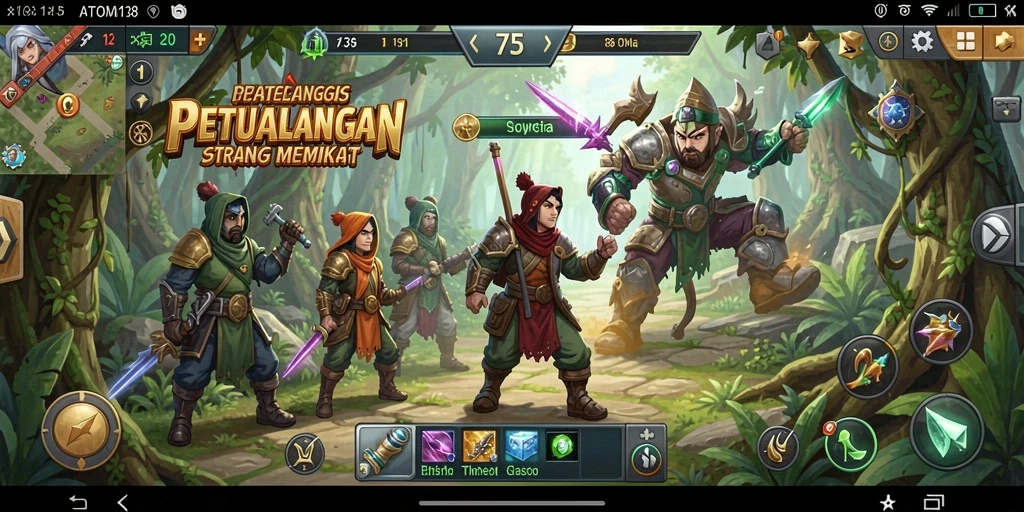 Tampilan gameplay ATOM138 dengan strategi SLG yang seru.