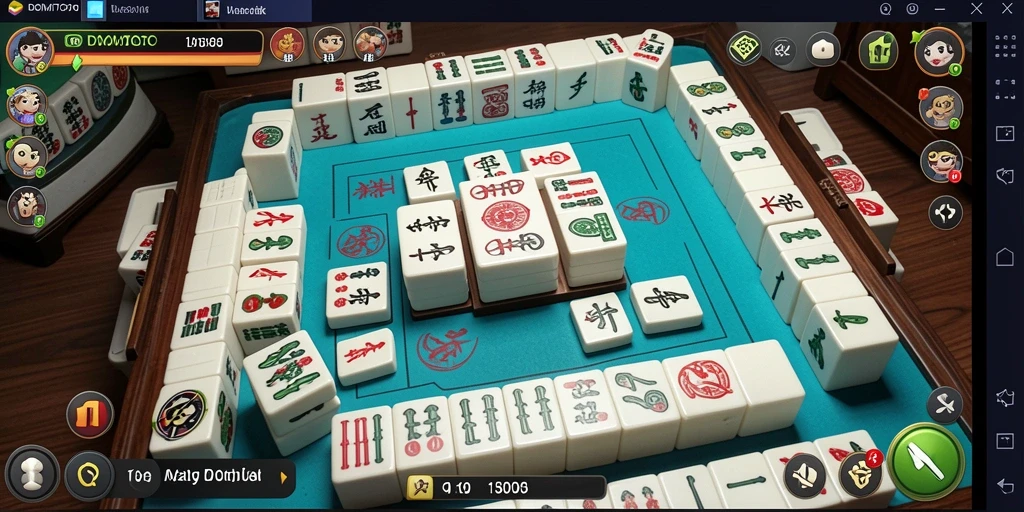 Screenshot DOMTOTO menampilkan gameplay Mahjong yang menarik.