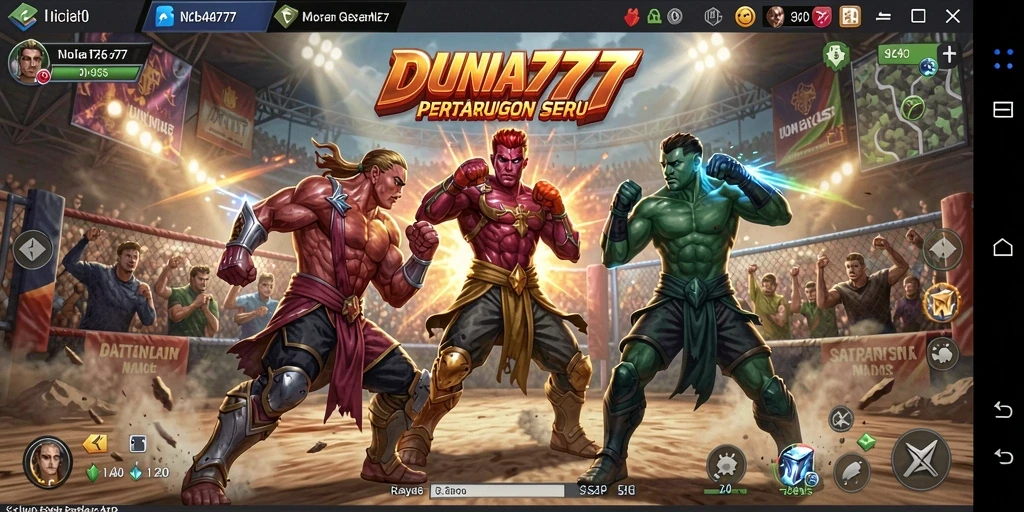 Screenshot DUNIA777 yang menampilkan duel intens Battle Royale
