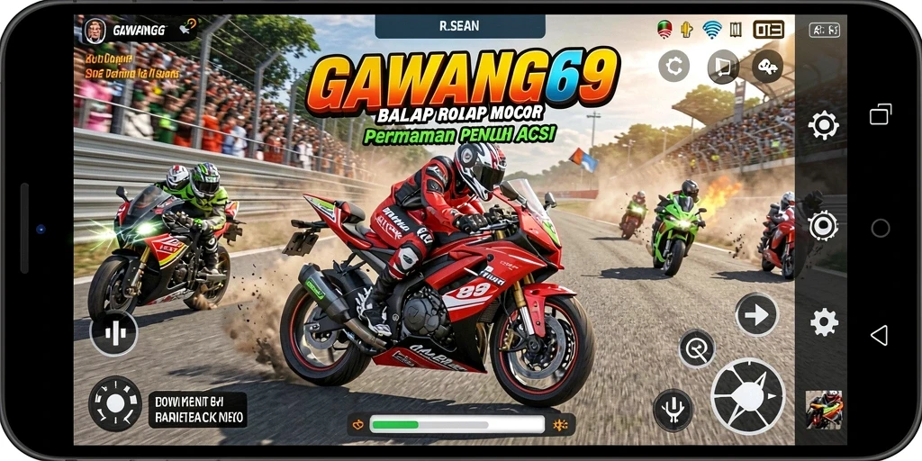 Screenshot utama GAWANG69 menampilkan intensitas balapan motor yang mendebarkan.