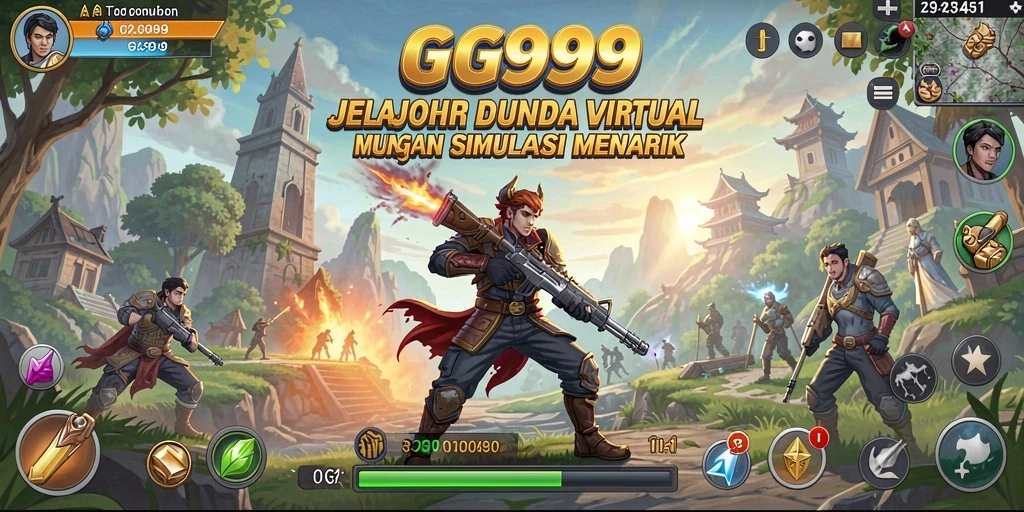 Tampilan gameplay GG999 menampilkan dunia virtual yang luas dan interaktif.