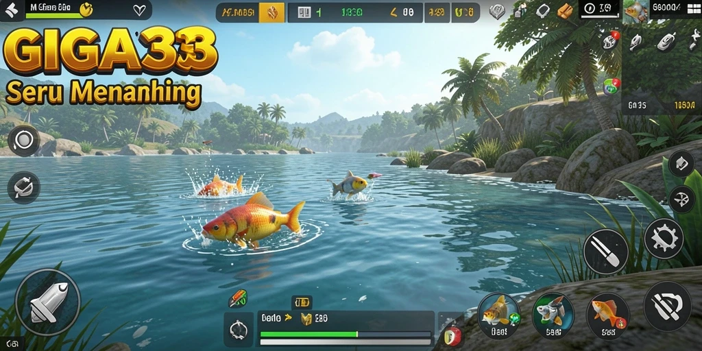 Tampilan gameplay seru dalam GIGA33 dengan berbagai teknik memancing.