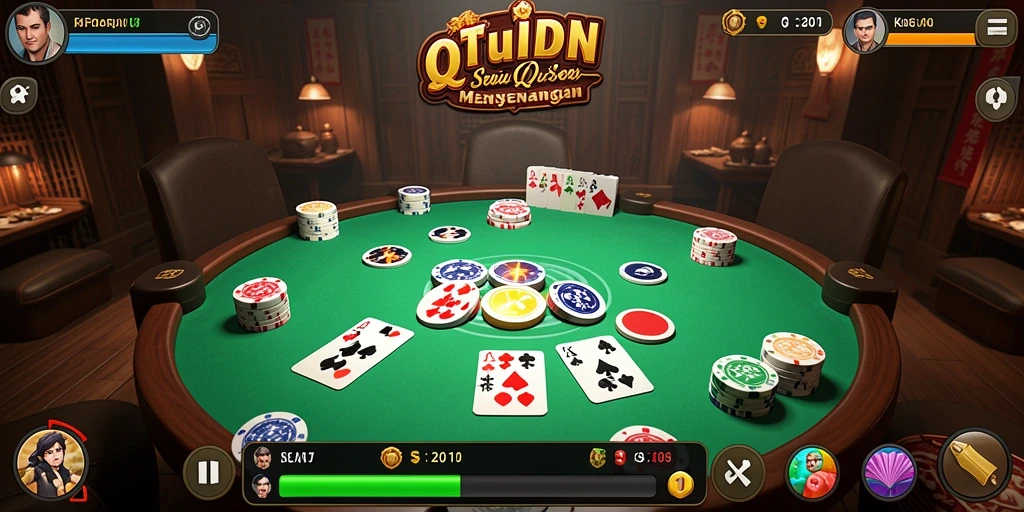 Tampilan gameplay GTPIDN yang menegangkan dalam QiuQiu.