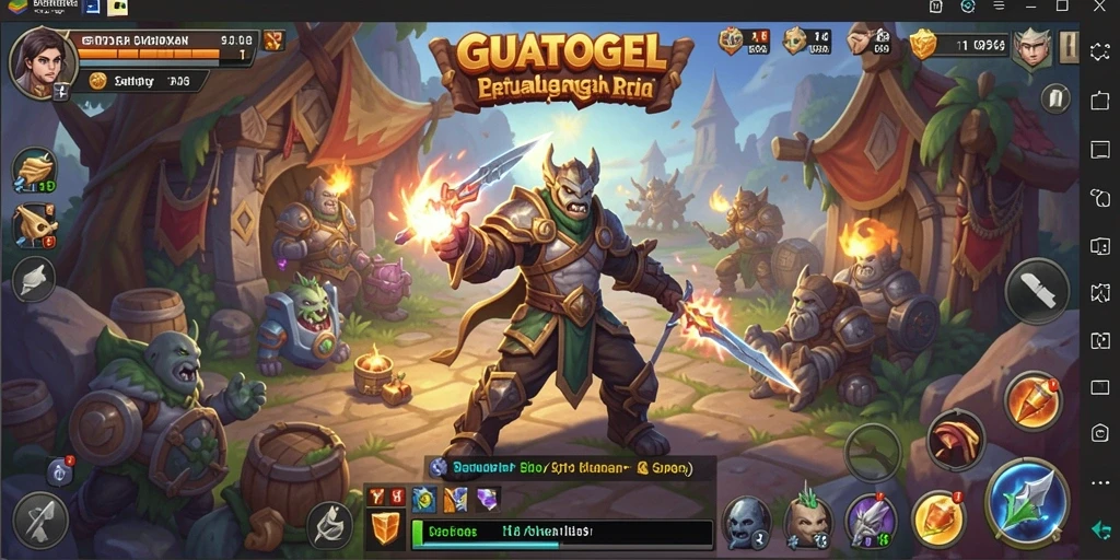 Tampilan penuh aksi dari gameplay RPG GUATOGEL yang menawan.
