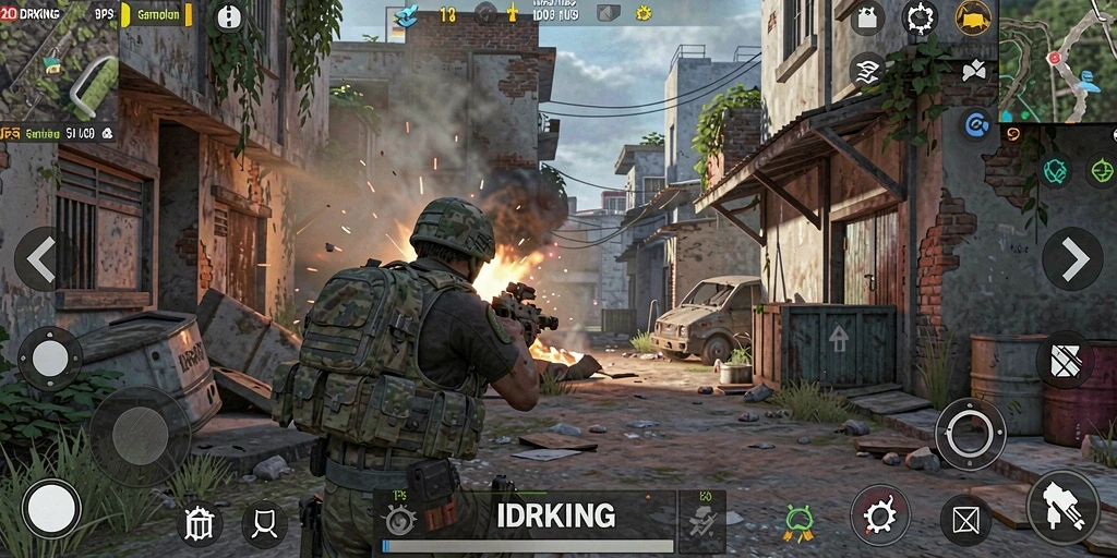Gameplay seru dalam IDRKING dengan aksi tembak-menembak yang mendebarkan.