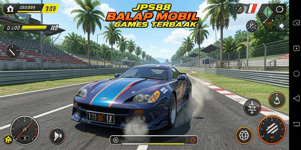 Tampilan gameplay balapan yang seru dan grafis yang mengesankan di JPS88.