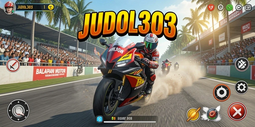 Gameplay JUDOL303 dengan balapan motor yang menegangkan.