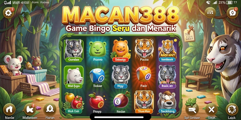 Tampilan utama gameplay Bingo yang menarik dan penuh warna.
