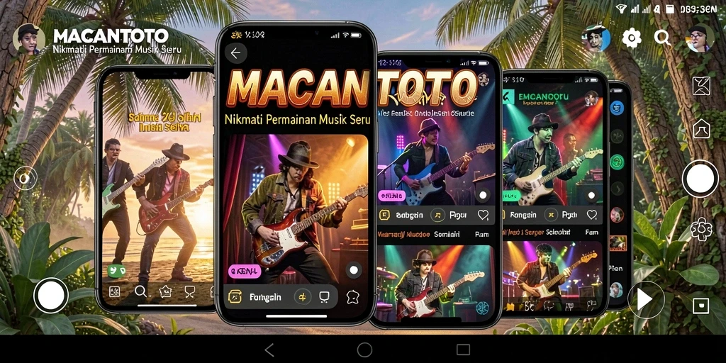 Tampilan screenshot gameplay <strong>MACANTOTO</strong> menunjukkan pengguna memainkan alat musik dengan semangat.