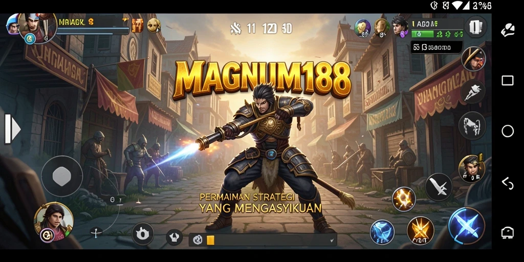 Tangkapan layar menunjukkan pertempuran strategis yang mendebarkan di MAGNUM188.