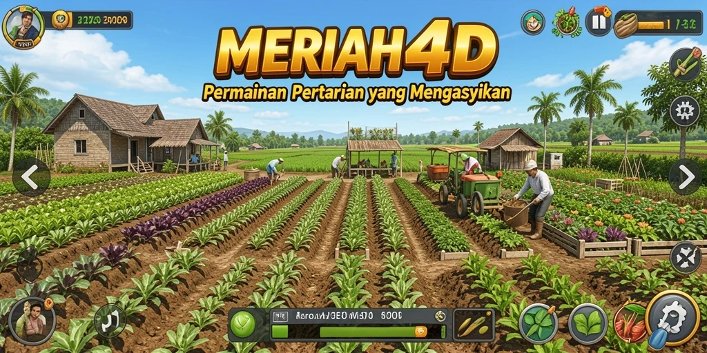 Screenshot gameplay MERIAH4D dengan aktivitas pertanian yang seru.