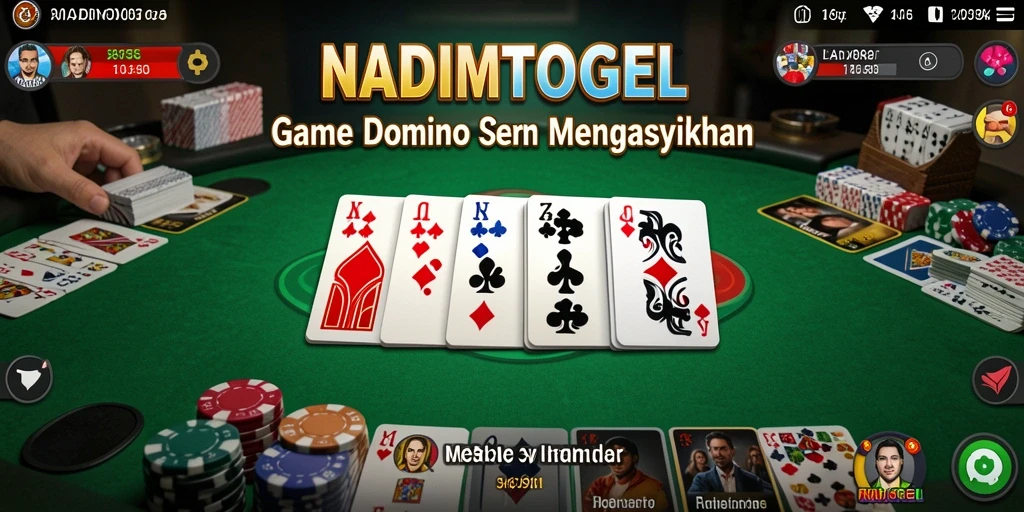 Screenshot NADIMTOGEL menampilkan aksi seru dalam permainan Domino.