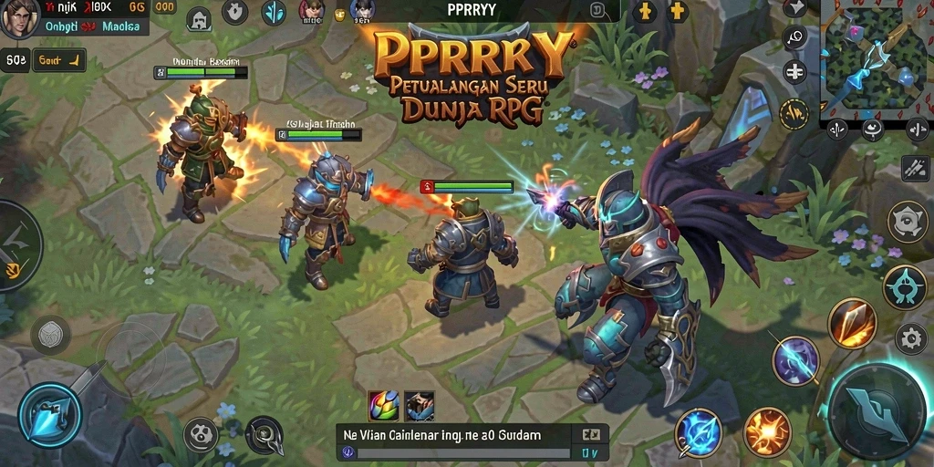 Gameplay mendebarkan dalam PPRRYY yang menampilkan pertempuran dan eksplorasi.