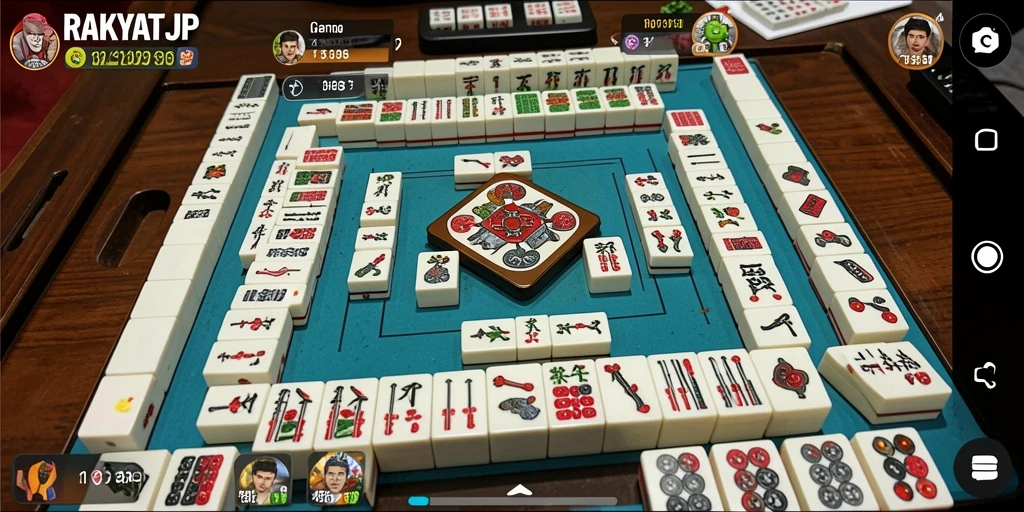 Screenshot game RAKYATJP menampilkan gameplay Mahjong yang seru.