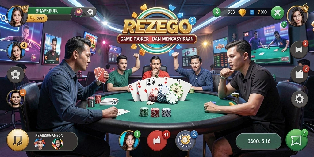 Tampilan gameplay luar biasa di REZEGO dengan pemain yang bersaing.