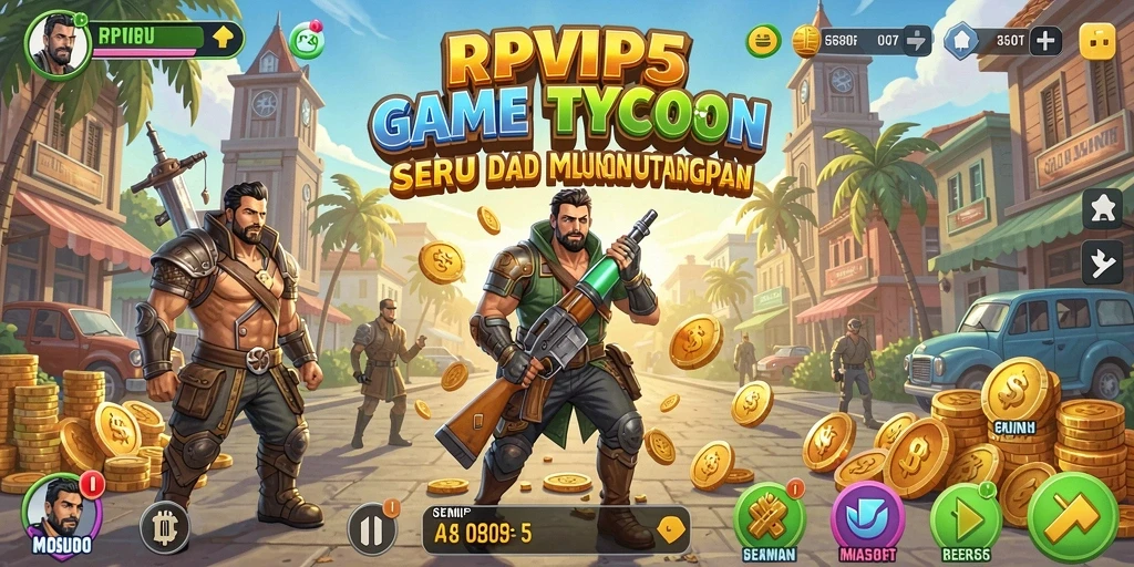 Tampilan gameplay RPVIP5 yang menarik dan strategis dalam membangun bisnis.