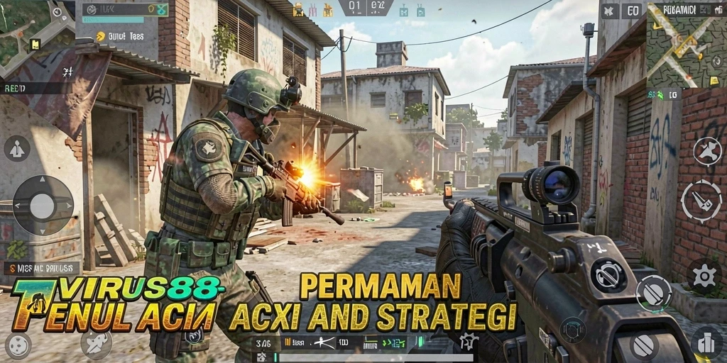 Tampilan menarik dari gameplay intens di VIRUS88.