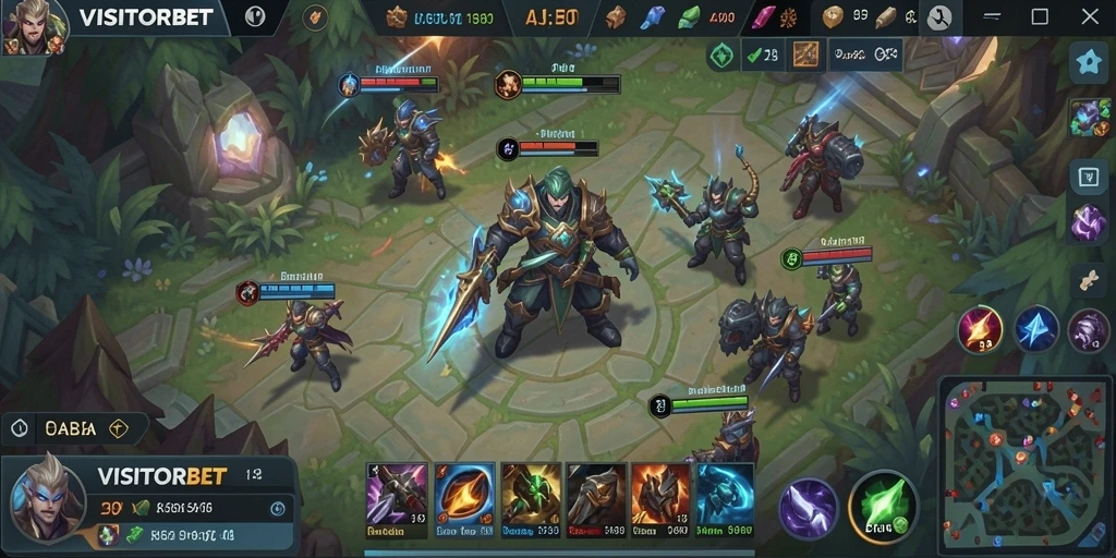 Gameplay mendebarkan dari VISITORBET yang menampilkan pertempuran intens.