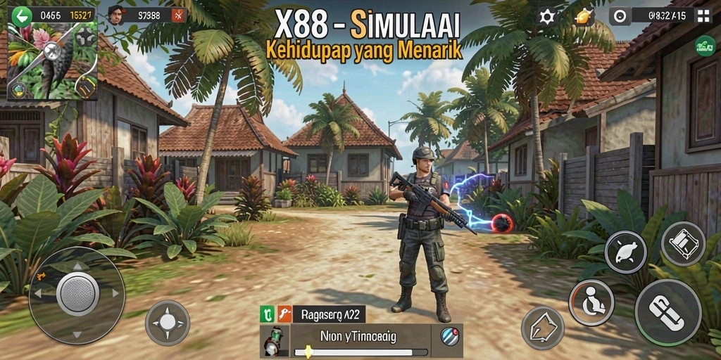 Screenshot X88 menampilkan gameplay simulasi yang menarik dan interaktif.