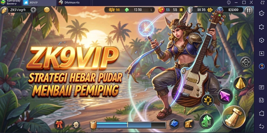 Screenshot menunjukkan aksi pertempuran strategis di ZK9VIP.