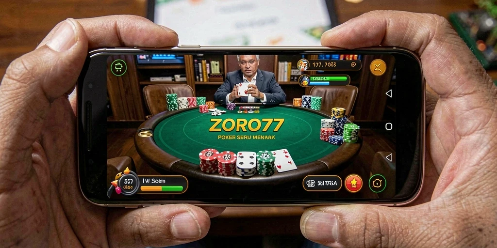 Tampilan gameplay ZORO77 saat bermain poker yang mendebarkan.